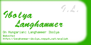 ibolya langhammer business card